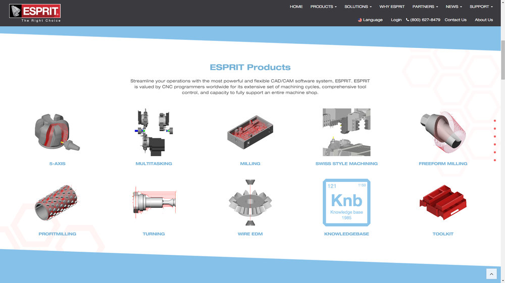 Podrido legal piso ESPRIT CAD/CAM Software presenta su página web con una innovadora imagen |  Fabricación